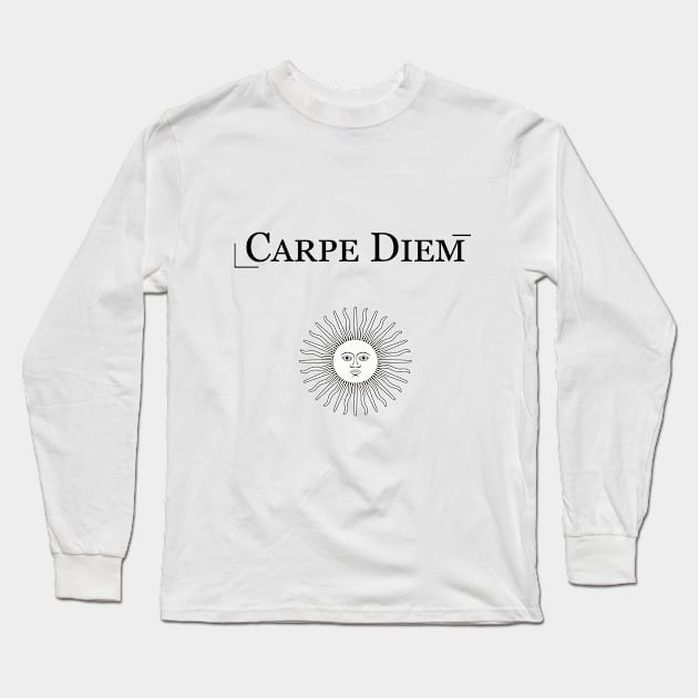 Carpe Diem Seize the day Long Sleeve T-Shirt by Cat'n'Fox Designs